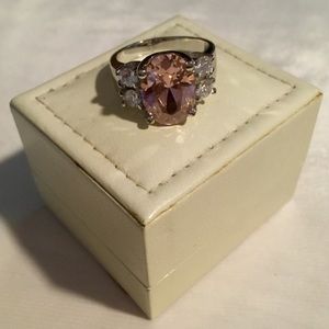 Never worn-Tovoli Silver Ring with Pink Stone